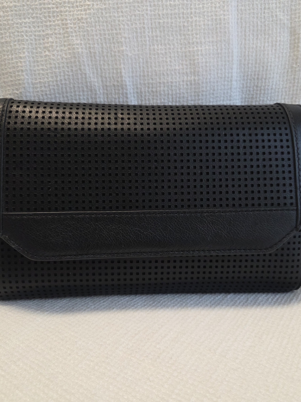 Danier Black Perforated Leather Clutch
